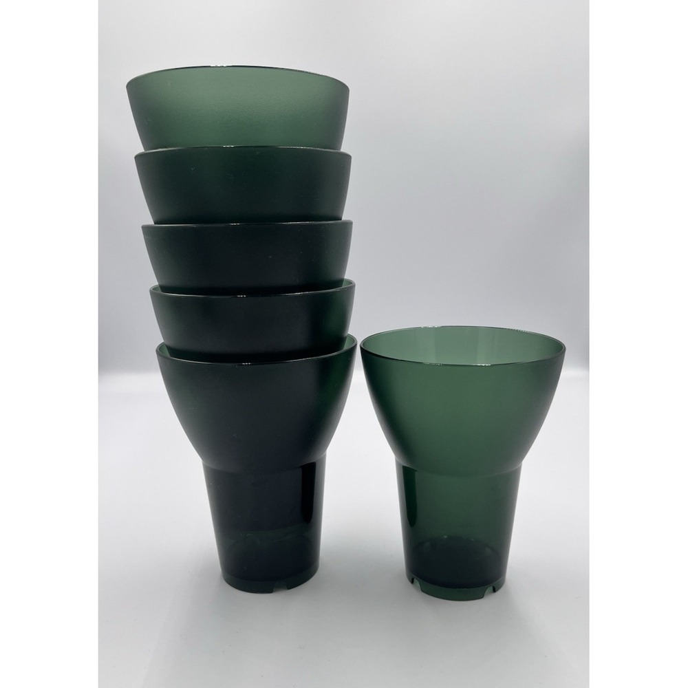 Ikea Flared Acrylic Tumblers Sola Stacking Cups SET 6 Smoke Green Deco Modern